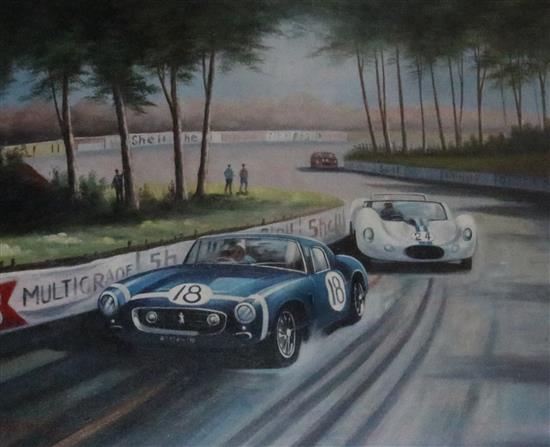 oil on canvas, racing scene